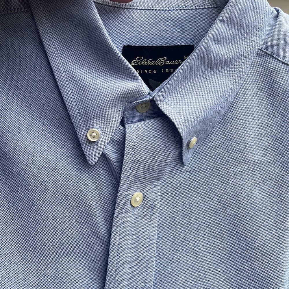 Eddie Bauer blue dress short sleeve shirt
